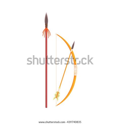African Spear Bow Arrow Realistic Simplified Stock Vector Royalty Free