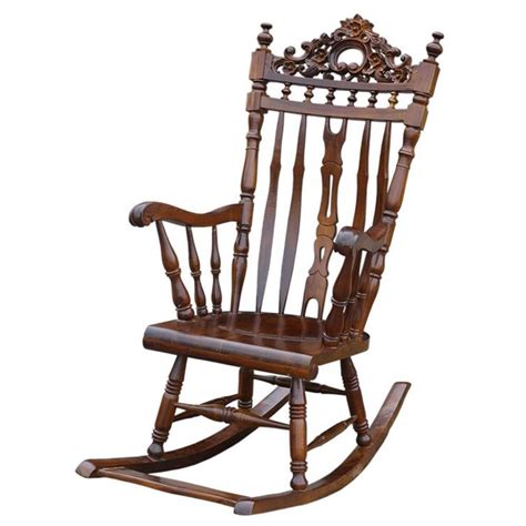 Solid Mahogany Wood Rocking Chair Hand Crafted Antique Reproduction