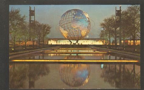 Unused Postcard 1964 1965 New York Worlds Fair Unisphere Night Scene