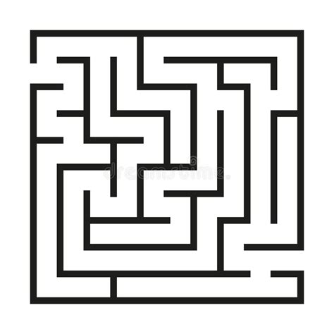 Labirinto De Vetor Quadrado Preto Isolado Em Fundo Branco Labirinto