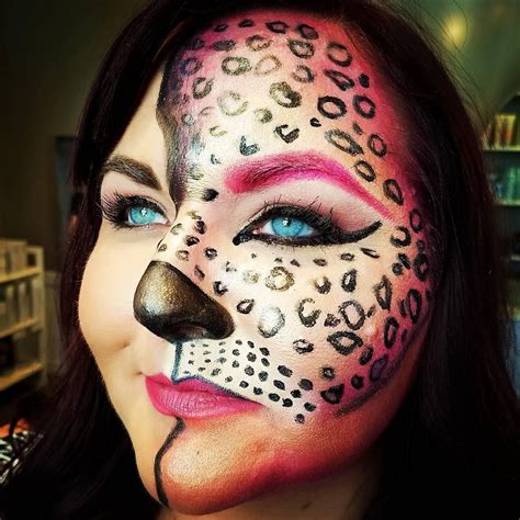 this lisa frank cheetah halloween makeup look was created using only