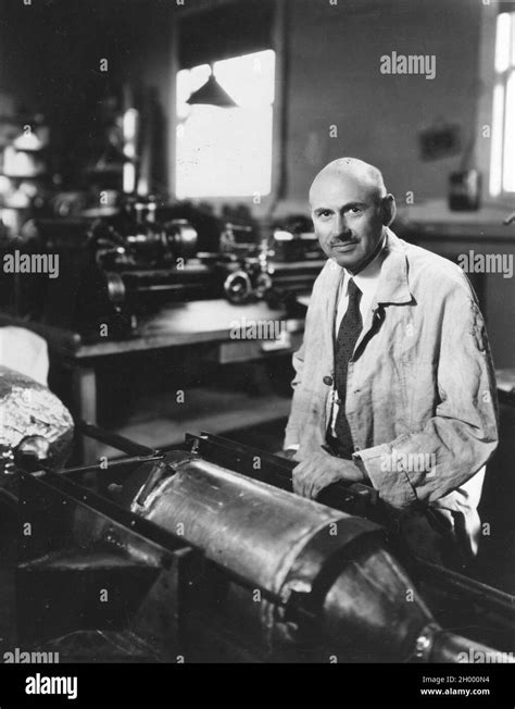 Dr Robert Goddard Works On A Rocket At His Shop In Roswell New Mexico