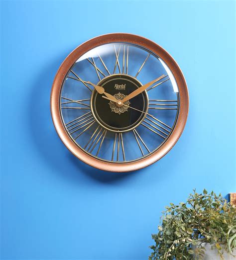 Buy Golden Plastic Vintage Wall Clock By Ajanta Online Vintage Wall