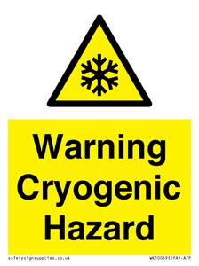 Warning Cryogenic Hazard From Safety Sign Supplies