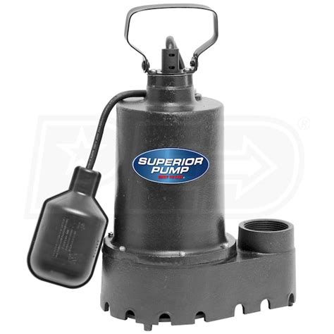 Superior Pump Hp Cast Iron Submersible Sump Pump W Tether Float Switch