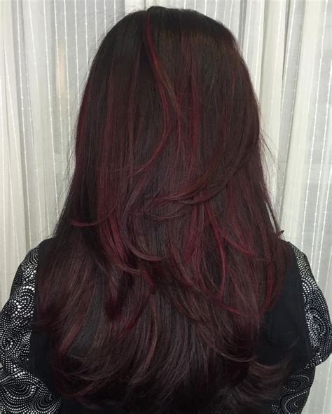 Touches of blonde highlights add a complementary dimension to black hair, along with a lightening glow. 50 Striking Dark Red Hair Color Ideas — Bright Yet Elegant ...