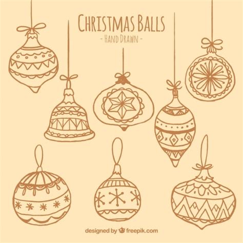 Free Vector Hand Drawn Christmas Balls