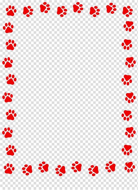 Red Dog Paw Prints Border Transparent Background Png Clipart Hiclipart