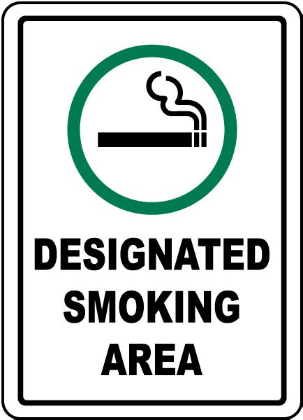 The estimated delivery date is when your order should arrive. Designated Smoking Area Sign J2598, by SafetySign.com