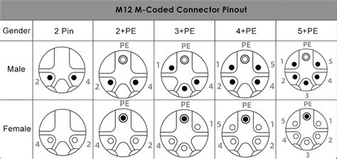 M12 Connector Coding Pinout Wiring Color Code And Cat