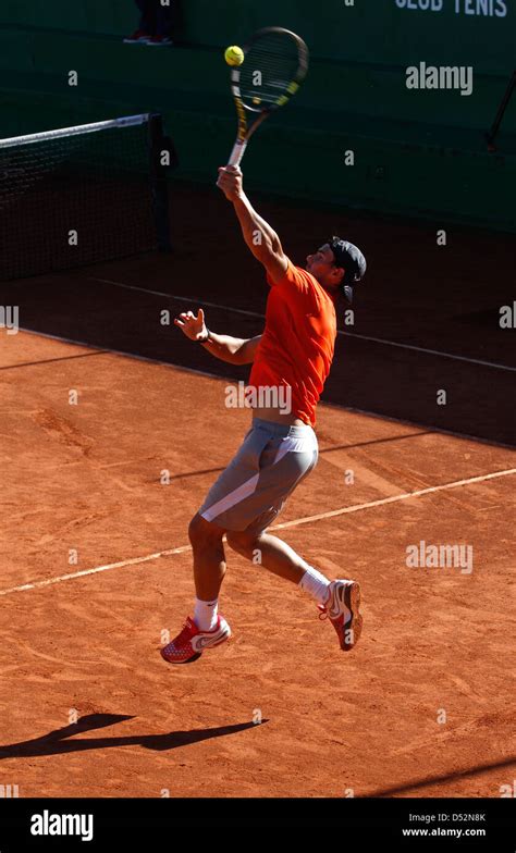 Spain´s Tennis Player Rafael Nadal Seen During A Training Session In
