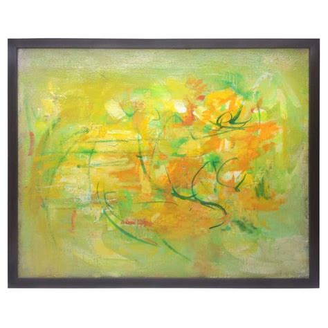 Yellow Green And Orange Abstract Painting By Anne