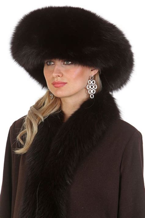 Fox And Mahogany Mink Fur Hat Large Brim Fur Hat Hats For Women