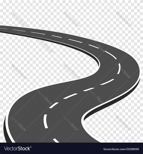 Winding Curved Road With Markings Highway Going Vector Image