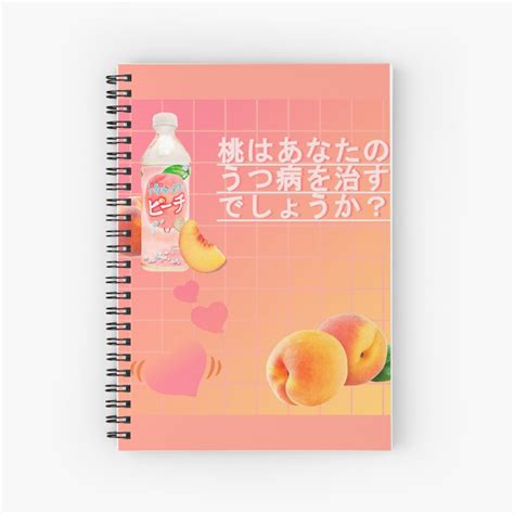 Peach Aesthetic Spiral Notebook For Sale By Peachii Draws Redbubble