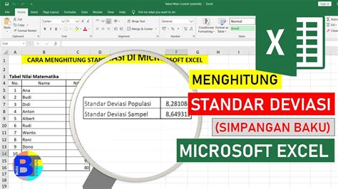 Cara Menghitung Standar Deviasi Di Excel Belajar Statistik Excel