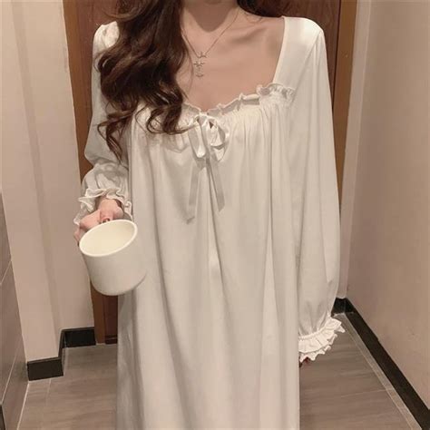 Vintage Victorian Cotton Nightgown White Victorian Dress Etsy