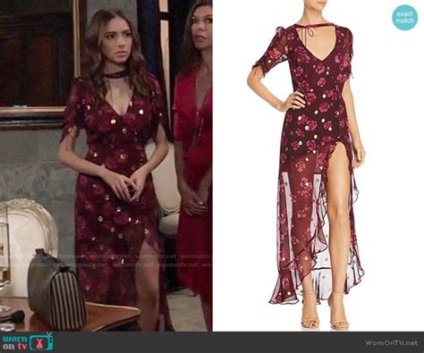 Wornontv Mollys Red Floral And Metallic Dot Dress On General Hospital