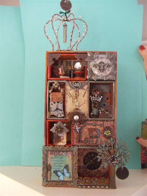 Pin By Cindy Wagner On Crafts Box Art Altered Boxes Shadow Box