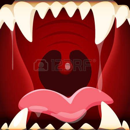 Vector Illustration Of Cartoon Open Mouth With A Huge And Terrifying Jaws Eps File Stock