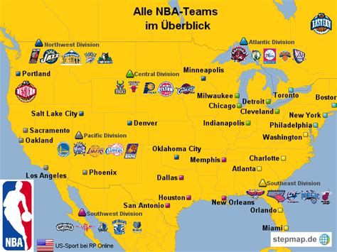 Nba Teams Usa Map