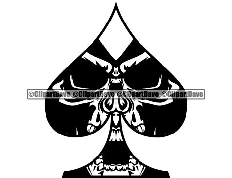 Ace Of Spades Grim Reaper Skull Skeleton Svg Design Logo Etsy