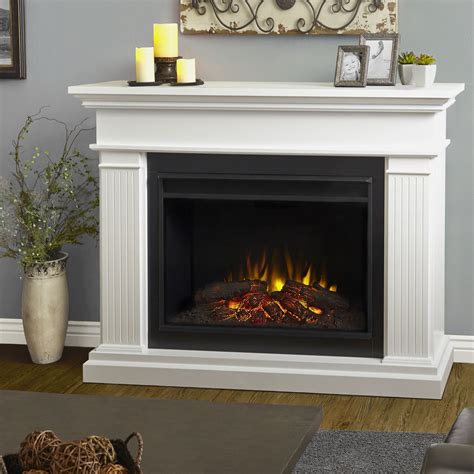 Kennedy Grand Electric Fireplace In White By Real Flame