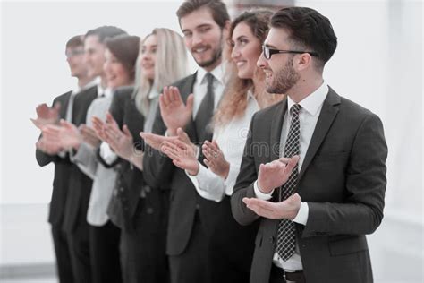 Group Of Business People Applauding Isolated Stock Image Image Of