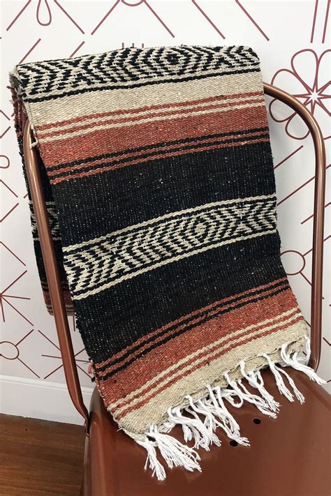 Handwoven mexican blanket, black cotton blanket, boho blanket, moroccan style throw blanket, bohemia. Mexican Falsa Throw Blanket (More Colors) in 2020 ...