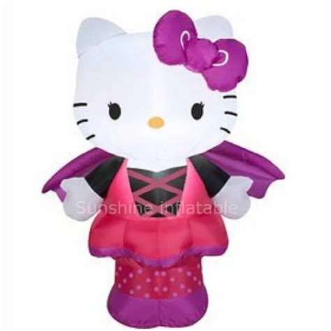 Giant 3m Airblown Inflatables Sanrio Hello Kitty As Bat With Led Light