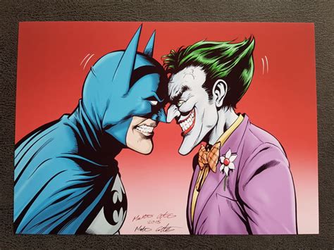 Art Print Dc Comics Batman Vs Joker Signed By Martin Griffiths