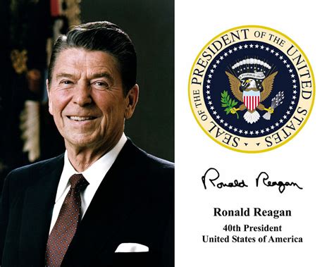 President Ronald Reagan Presidential Seal Autograph 85x11 Photo