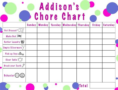 Addisonchorechart 1024×780 Pixels Chore Chart Printable
