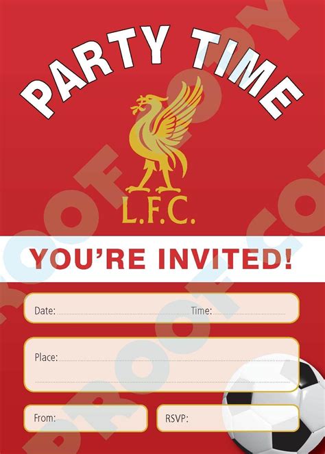 Liverpool Football Invitations X10 Football Invitations Liverpool