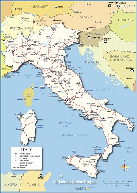 The center of italy is located at 41.87 degrees north latitude and 12.57 degrees east longitude. Map Of Italy With Cities And Towns | Chainimage