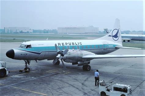 Republic Airlines Convair 580 N90855 Being Pushed Back From The Gate