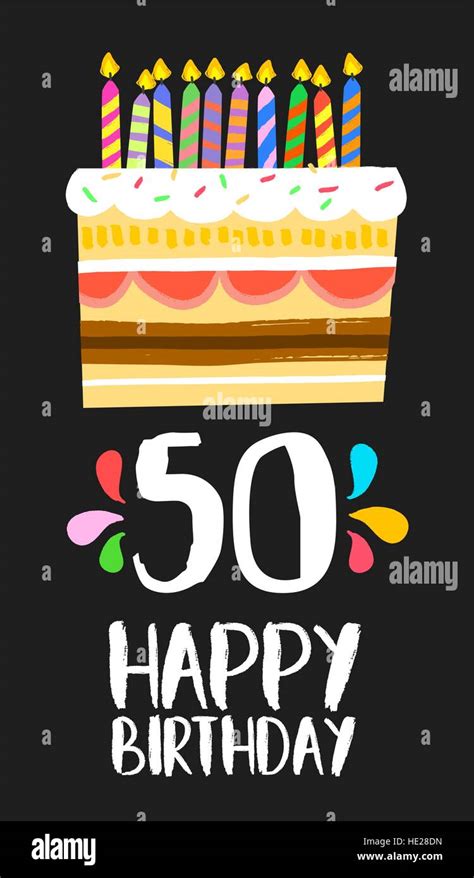 Feliz Cumpleaños Número 50 Tarjeta De Felicitación Para Cincuenta Años