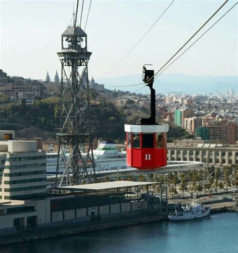 Barcelonas Montjuic Cable Car Un Téléphérique Sur La Ville De