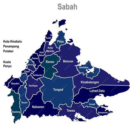 Premium Vector Sabah Map