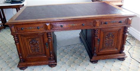 Antique Oak Partners Desk Circa 1890