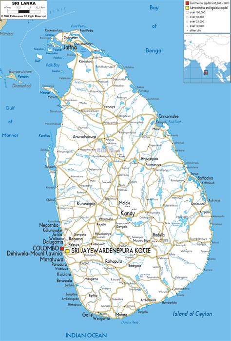 Detailed Clear Large Road Map Of Sri Lanka Ezilon Maps