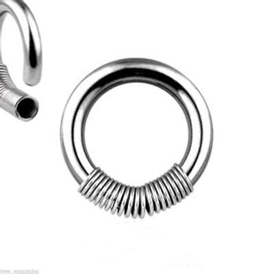 Captive Nipple Ring Heavy Gauge W Cobra Spring Steel Body Jewelry Ebay