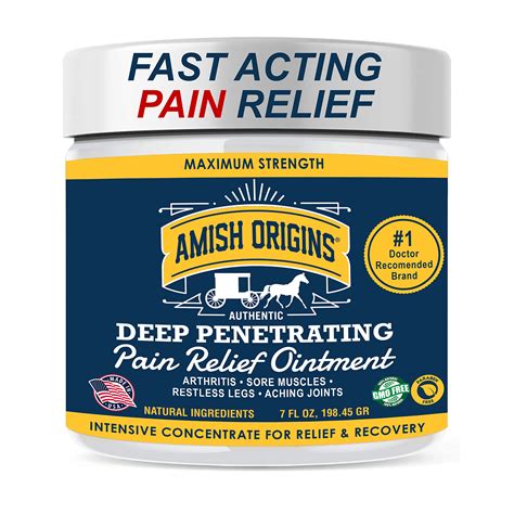 Amish Origins Deep Penetrating Pain Relief Ointment 7 Oz Medicated
