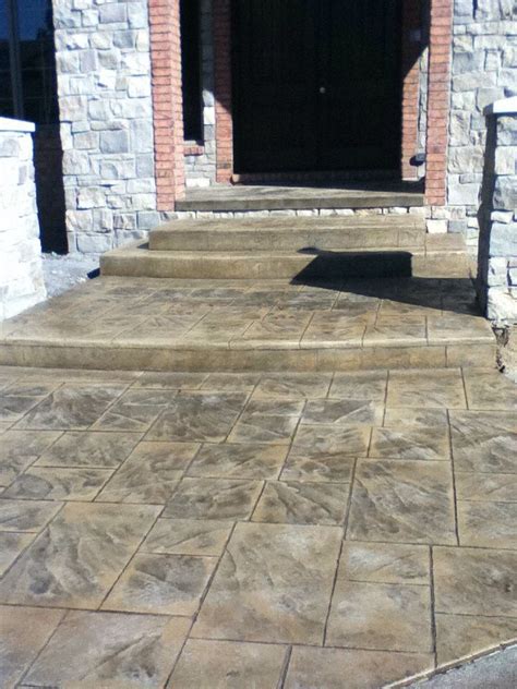 Maybe you would like to learn more about one of these? This Ashlar stone Stamped concrete is a sandy buff color ...