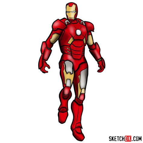This is a lesson on how to draw iron man, and we continue. How to draw Iron Man in full growth - Step by step drawing ...