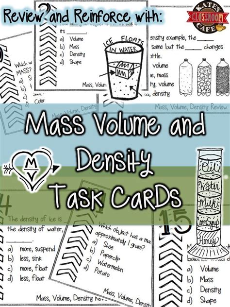 Worksheet Density Mass Volume