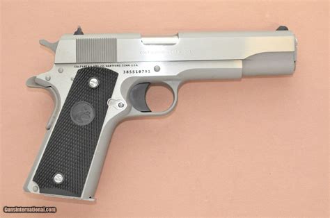 Brushed Stainless Colt Government Series 80 1911 Pistol In 38