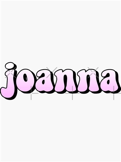 Aesthetic Pastel Pink Gradient Joanna Name Sticker For Sale By