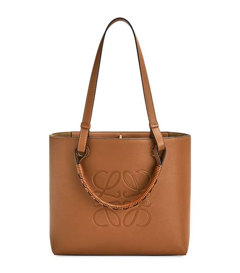 Womens Loewe Brown Small Leather Anagram Tote Bag Harrods Uk