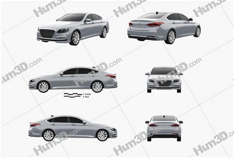 Hyundai Genesis Rohens 2018 Blueprint Template 3dmodels